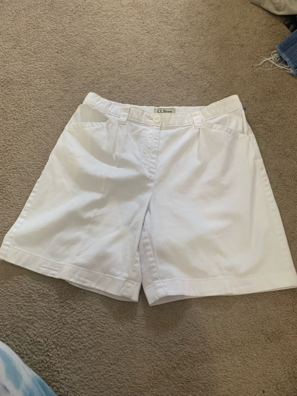 L.L. Bean Women's White Cotton Chino Bermuda Shorts